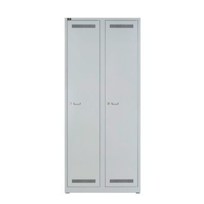 Garderobenschrank LIGHT 2 Abteile 400, Farbe lichtgrau, abschließbar, Maße (HxBxT): 1.850 x 800 x 500 mm