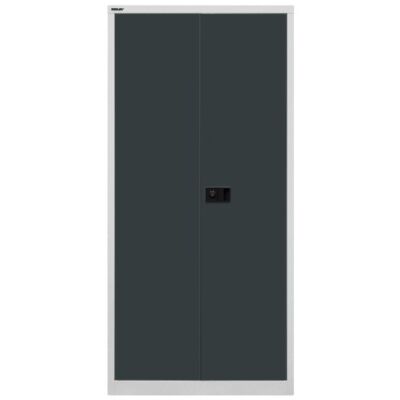 Flügeltürenschrank Universal, 4 verzinkte Fachböden, 5 OH, Farbe Korpus lichtgrau, Türen anthrazitgrau, abschließbar, Maße (HxBxT): 1.950 x 914 x 500 mm