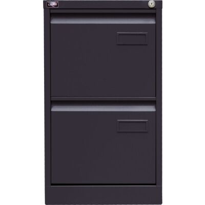 LIGHT Hängeregistraturschrank, einbahnig, DIN A4, 2 HR-Schubladen, Farbe schwarz, abschließbar, Maße (HxBxT): 711 x 413 x 622 mm