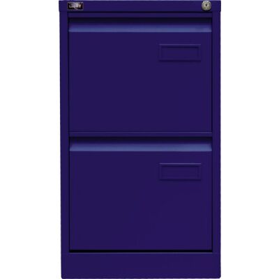 LIGHT Hängeregistraturschrank, einbahnig, DIN A4, 2 HR-Schubladen, Farbe oxfordblau, abschließbar, Maße (HxBxT): 711 x 413 x 622 mm