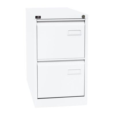 LIGHT Hängeregistraturschrank, einbahnig, DIN A4, 2 HR-Schubladen, Farbe verkehrsweiß, abschließbar, Maße (HxBxT): 711 x 413 x 622 mm