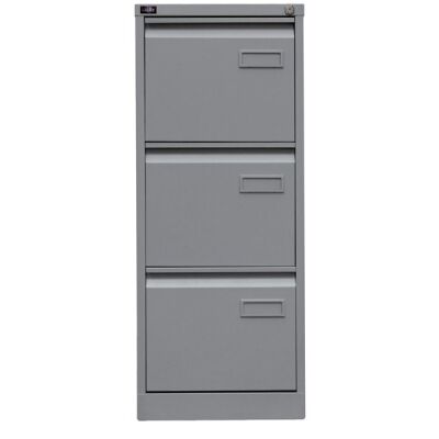 LIGHT Hängeregistraturschrank, einbahnig, DIN A4, 3 HR-Schubladen, Farbe silber, abschließbar, Maße (HxBxT): 1016 x 413 x 622 mm