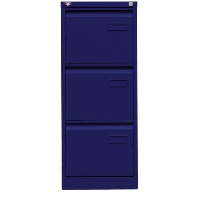 LIGHT Hängeregistraturschrank, einbahnig, DIN A4, 3 HR-Schubladen, Farbe oxfordblau, abschließbar, Maße (HxBxT): 1016 x 413 x 622 mm