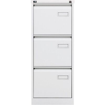 LIGHT Hängeregistraturschrank, einbahnig, DIN A4, 3 HR-Schubladen, Farbe lichtgrau, abschließbar, Maße (HxBxT): 1016 x 413 x 622 mm