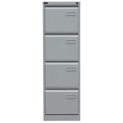 LIGHT Hängeregistraturschrank, einbahnig, DIN A4, 4 HR-Schubladen, Farbe silber, abschließbar, Maße (HxBxT): 1321 x 413 x 622 mm