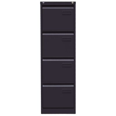 LIGHT Hängeregistraturschrank, einbahnig, DIN A4, 4 HR-Schubladen, Farbe schwarz, abschließbar, Maße (HxBxT): 1321 x 413 x 622 mm