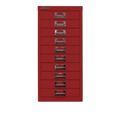 MultiDrawer?, 29er Serie, DIN A4, 10 Schubladen, Farbe kardinalrot, Maße (HxBxT): 590 x 279 x 380 mm