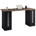 Home Office Arbeitsplatz, schwarz, Tischplatte MultiDesk,...