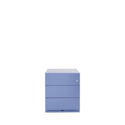 Rollcontainer Note? mit Griffleiste, 3 Universalschubladen, Farbe blau, abschließbar, Maße (HxBxT): 495 x 420 x 565 mm