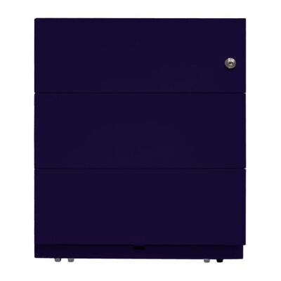 Rollcontainer Note? mit Griffleiste, 3 Universalschubladen, Farbe oxfordblau, abschließbar, Maße (HxBxT): 495 x 420 x 565 mm