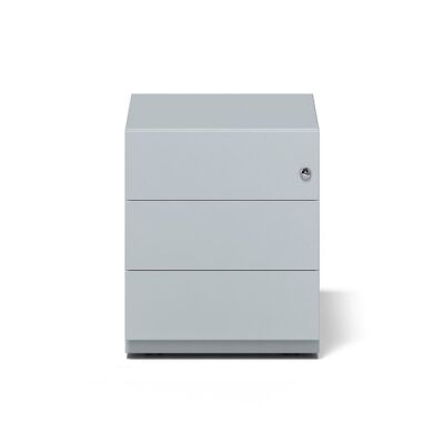 Rollcontainer Note? mit Griffleiste, 3 Universalschubladen, Farbe lichtgrau, abschließbar, Maße (HxBxT): 495 x 420 x 565 mm