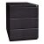 Rollcontainer OBA, 3 Universalschubladen, Farbe schwarz, abschließbar, Maße (HxBxT): 519 x 420 x 565 mm