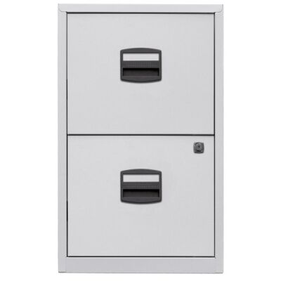 Hängeregistraturschrank PFA, 2 HR-Schubladen, Farbe lichtgrau, abschließbar, Maße (HxBxT): 672 x 413 x 400 mm