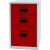 Beistellschrank PFA, 2 Universalschubladen, 1 HR-Schublade, Farbe Korpus lichtgrau, Fronten kardinalrot, abschließbar, Maße (HxBxT): 672 x 413 x 400 mm