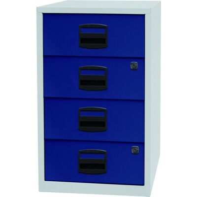 Beistellschrank PFA, 4 Universalschubladen, Farbe Korpus lichtgrau, Fronten kardinalrot, abschließbar, Maße (HxBxT): 672 x 413 x 400 mm