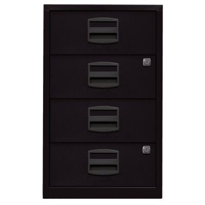 Beistellschrank PFA, 4 Universalschubladen, Farbe schwarz, abschließbar, Maße (HxBxT): 672 x 413 x 400 mm