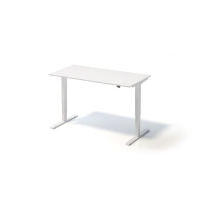 Schreibtisch Varia, weiß, B:1600 x T:800, höhenverstellbar 650-1250mm, Gestell: weiß.