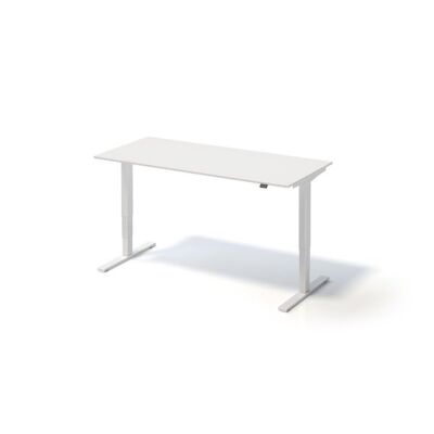Schreibtisch Varia, weiß, B:1800 x T:800, höhenverstellbar 650-1250mm, Gestell: weiß.