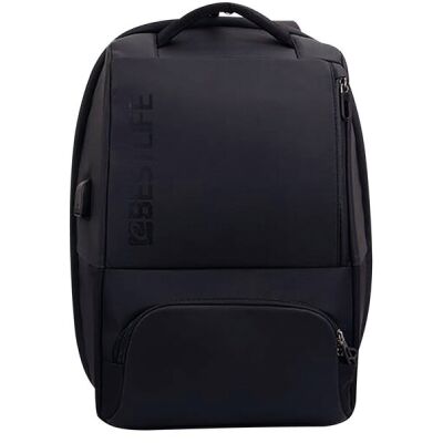 Laptop Rucksack 15,6" Neoton TravelSafe, diebstahlsicher, schwarz, USB/Typ-C-Anschlüsse, wasserdicht, Maße: 17 x 29 x 46 cm
