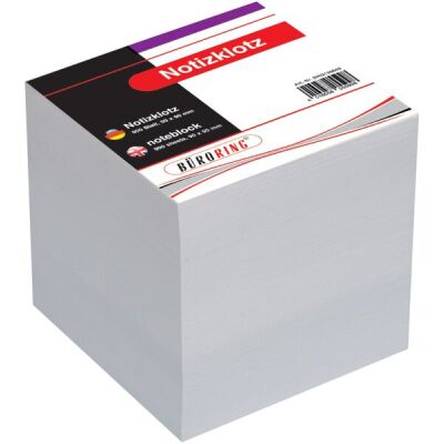 Büroring Notizklotz, weiß, ca. 700 Blatt, 80 g/qm, 90 x 90 mm, geleimt