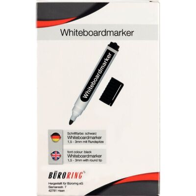 Whiteboard-Marker, non-permanent, schwarz, Rundspitze, Strichstärke: 1,5 - 3 mm