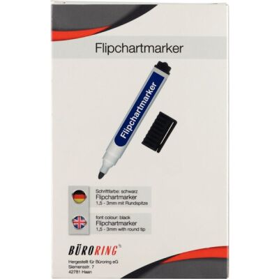 Flipchart-Marker, Rundspitze, schwarz, Strichstärke: 1,5 - 3 mm