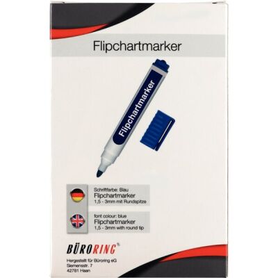 Flipchart-Marker, Rundspitze, blau, Strichstärke: 1,5 - 3 mm