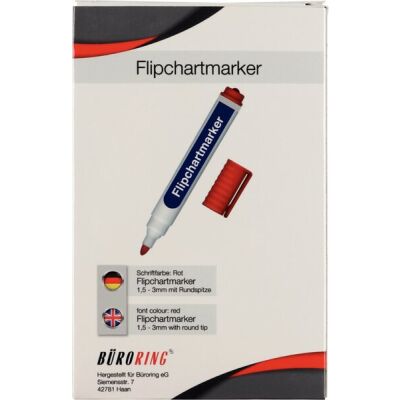 Flipchart-Marker, Rundspitze, rot, Strichstärke: 1,5 - 3 mm