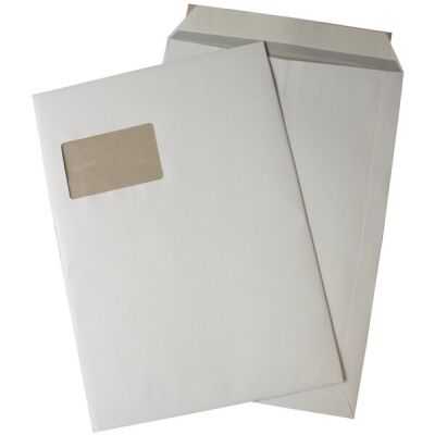Büroring Papprückwandtaschen, weiß, haftklebend mit Fenster, Inhalt: 125 Stück