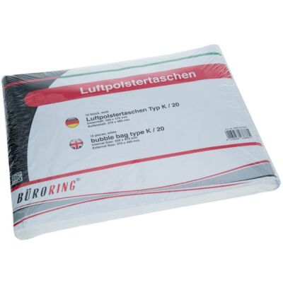 Büroring Luftpolsterversandtaschen 20/K, weiß, 370 x 480 mm, Inhalt: 10 Stück