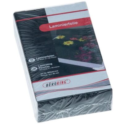 Büroring Laminierfolie, 54 x 86mm, 125 Mikron, für Kreditkarten, 1 Packung = 100 Stück