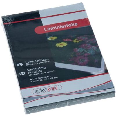 Büroring Laminierfolie, A5, 80 Mikron, 1 Packung = 100 Stück