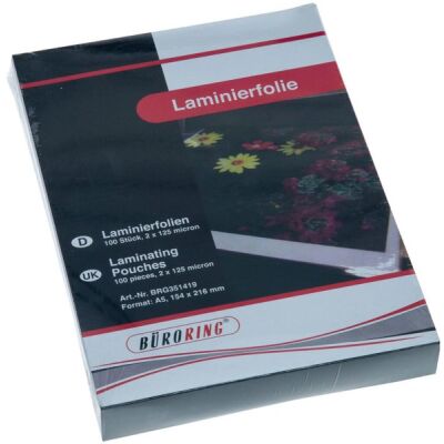 Büroring Laminierfolie A5, 125 Mikron, 1 Packung = 100 Stück