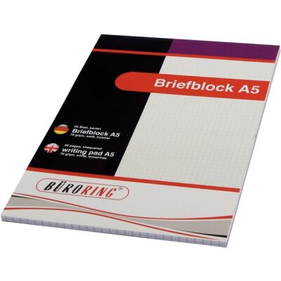 Büroring Briefblock A5/50 Blatt, kariert, holzfrei, weiß