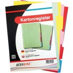 Büroring Karton Register A4, 5-teilig, 5-farbig,...