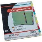 Büroring Karton Register A4, 12-teilig, 5-farbig,...