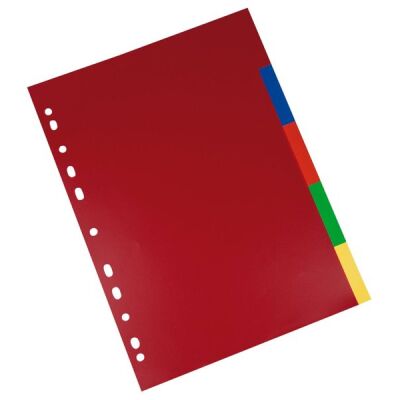 Büroring Register, A4, PP-Folie, 5-teilig, 5 Farben, 120 my