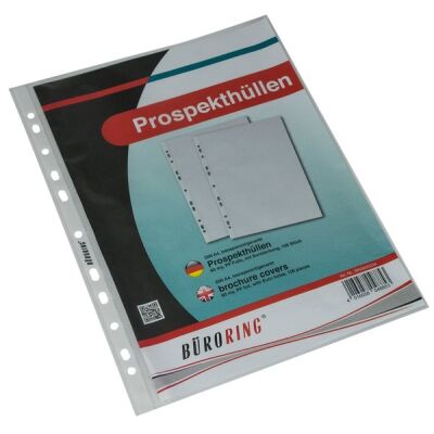 Büroring Prospekthülle A4, PP-Folie, 60 my, genarbt, 1 Packung = 100 Hüllen