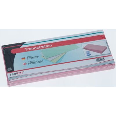 Büroring Trennstreifen rosa, 10,5 x 24 cm, 190g/qm Karton, gelocht, 1 Packung = 100 Stück