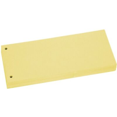 Trennstreifen gelb, Sondermaß 105 x 228 mm, 190g/qm Karton, gelocht, 1 Packung = 100 Stück