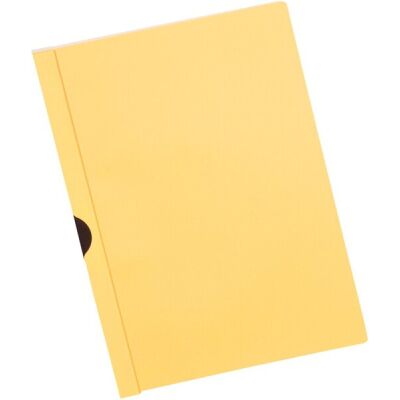 Büroring Klemmhefter A4, gelb, Metallklemme, für ca. 30 Blatt, transparenter Vorderdeckel