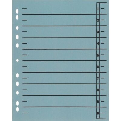Büroring Trennblätter A4, blau, vollfarbig, schwarzer Orgadruck, 1 Packung = 100 Stück, 230g/qm, RC Karton