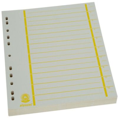 Büroring Trennblätter A4, gelb, chamois, farbiger Orgadruck, 1 Packung = 100 Stück, 230g/qm RC Karton