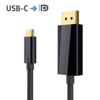 USB-C auf DisplayPort Kabel, 2,0 m, schwarz