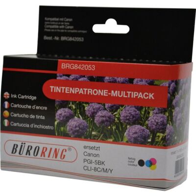 Multipack Tintenpatronen farbig, ersetzt Canon PGI-5bk, CLI-8C,M,Y