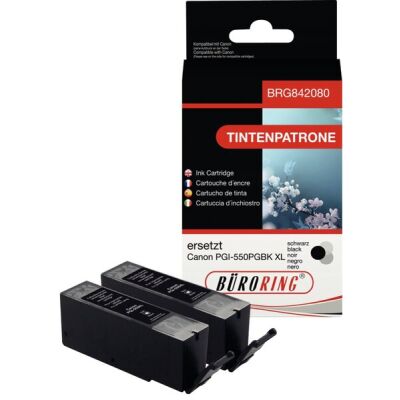 Tintenpatrone Doppelpack schwarz, ersetzt Canon PGI-550PGBK XL, Inhalt: 2 x 25ml