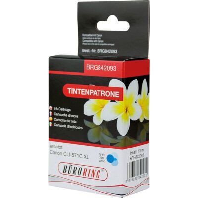 Tintenpatrone cyan, für Canon, PIXMA MG5750, MG6850, MG7750, ersetzt Canon CLI-571XLC, Inhalt: 11ml, ca. 810 Seiten