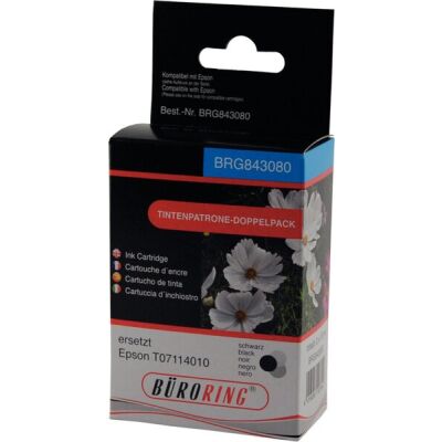 Tintenpatronen Dual Pack schwarz, für EPSON DX9400, SX115, SX210, Stylus Office BX310, BX610, ersetzt EPSON T0711