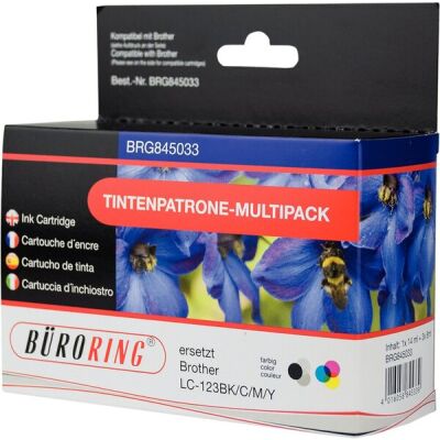 Tintenpatrone Vorteilspack für Brother DCP-J132W, DCP-J152W, MFC-J245, MFC-J470DW, MFC-J650DW ersetzt Brother LC-123BK/C/M/Y