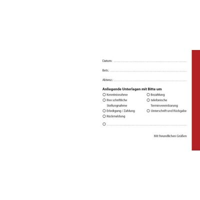 Übersendungszettel im Format DIN A5 Querformat (21 x 10,5cm)